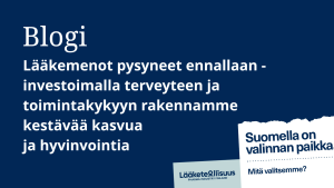 Lääkemenot pysyneet ennallaan - investoimalla terveyteen ja toimintakykyyn rakennamme kestävää kasvua ja hyvinvointia