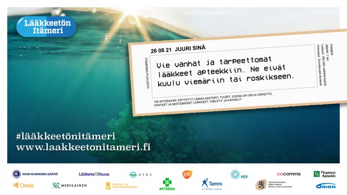 Lääketeollisuus ry jälleen mukana Lääkkeetön Itämeri -kampanjassa