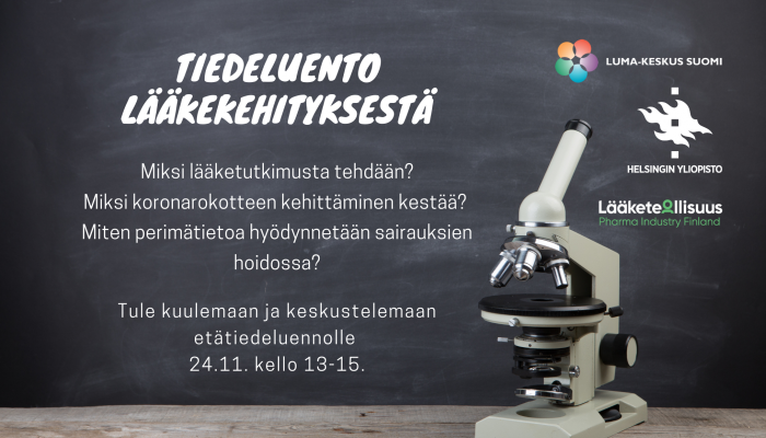 Tiedeluento lääkekehityksestä Tiedekulmalla