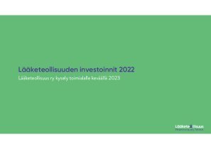 Lääketeollisuuden investoinnit 2022