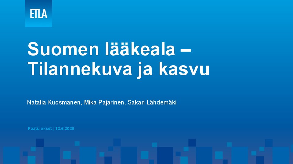 Lääketeollisuuden jalanjälki päätuloksia 2026